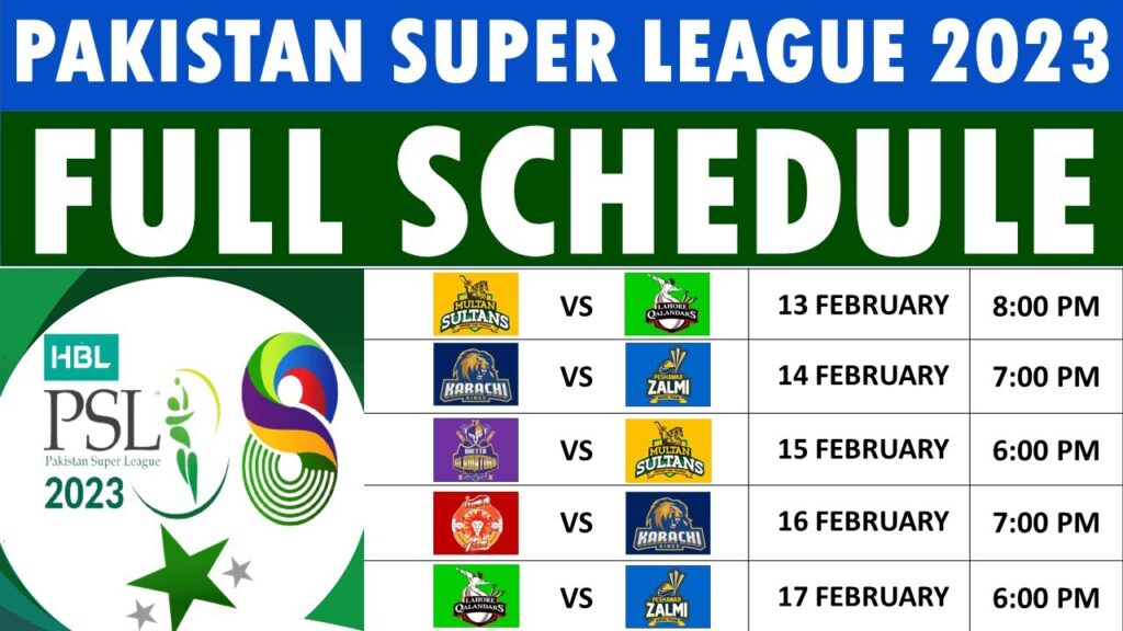 pakistan super league 2023 schedule