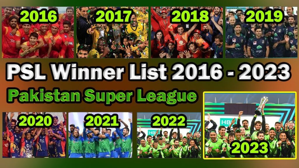 psl winners list from season one to eight