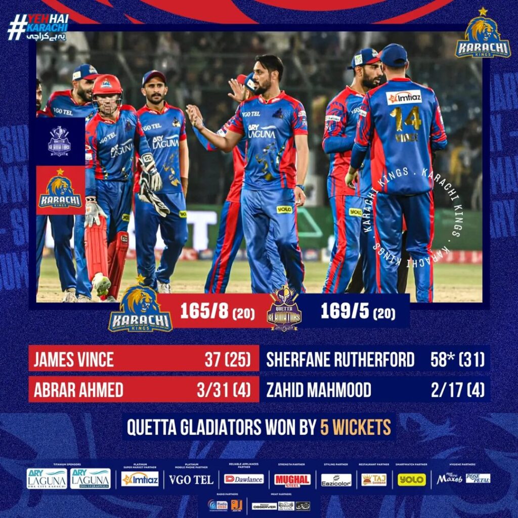 karachi kings vs quetta gladiators match review